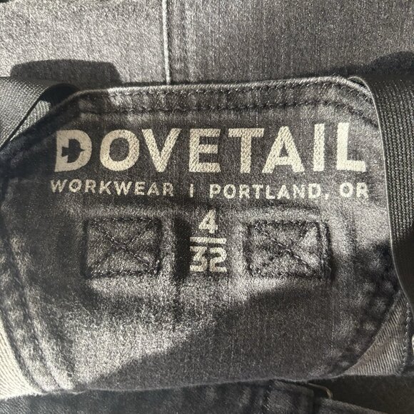 Dovetail Workwear Women's Size 4/32  Black Faded Denim Freshley Overalls Bibs - Picture 2 of 16